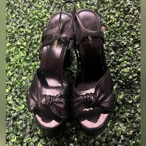 Saint Laurent Bianca 125 Platform Sandal Black Leather Size 38 7.5 US No Box
